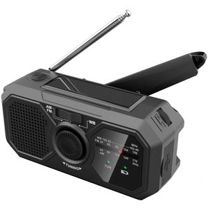 Radio portátil FM AM SW recibidor compatible con manivela Solar, dinamo de carga, linterna LED, banco de energía, alarma SOS
