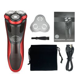 Draagbare Oplaadbare Elektrische Scheerapparaat Wasbare Trimmer Barbeador Gezicht Mannen Draaibare Scheren Machine Groomer Baard 3D Elektrisch Scheermes