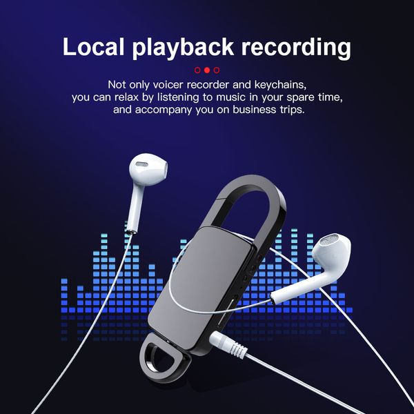 Stylo d'enregistrement portable porte-clés enregistrement à un bouton stylo d'enregistrement à réduction de bruit haute définition enregistrement de conférence MP3 compact portable