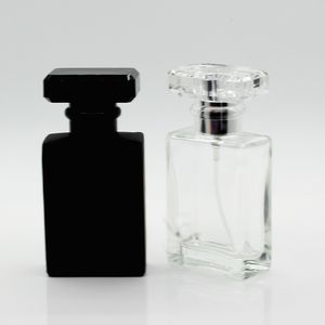 Flacon pulvérisateur de parfum rechargeable portable 50 ml flacons de parfum vides noir clair avec pulvérisateur à pompe atomiseur de brume