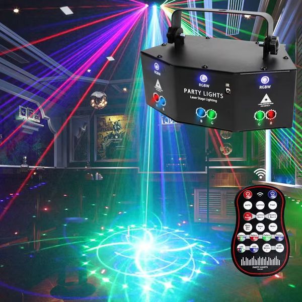 Lumière de scène LED Portable avec télécommande, DJ KTV, lampe Disco, projecteur, lumières Laser, Flash pour fête de noël, Bar de mariage