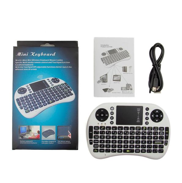 Controles remotos portátiles Teclado Mini I8 Inalámbrico con panel táctil para PC Pad Google Andriod TV Box1962747