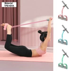 Draagbare weerstand elastische band 4-buis pedaaltrekker Fitness Body Sit-up AIDS Thuis Yoga Meerkleurig spantouw Beenstretch240325