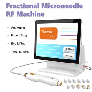 Draagbare RF Microneedle Huidversteviger Striae Remover Gezichtsverjonging Lifting Acne Litteken Therapie Schoonheidsmachine met 11 verwisselbare koppen