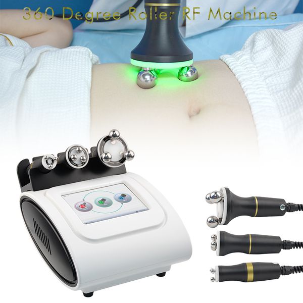 Máquina de adelgazamiento RF portátil rodillo 360 radiofrecuencia cuerpo sahping terapia de luz LED equipo de belleza para estiramiento de la piel