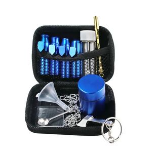 Bouteille à priser portable à tête ronde, kit de bricolage pour fumer, mini pipe pour fumer du tabac, ensemble de tampons en métal pour herbes sèches, pot en métal, ensemble de 13 pièces pour réservoir transparent