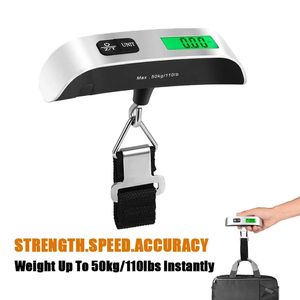 Portable Scales Digital LCD Display 110lb/50kg Electronic Luggage Hanging Suitcase Travel Weighs Baggage Bag Weight Balance Tool with Retail box
