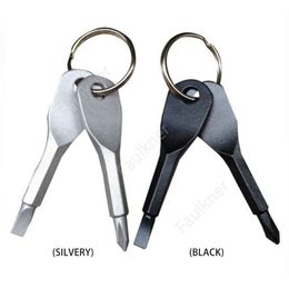 Draagbare schroevendraaier Keychain Buitenzak Mini schroevendraaier Set sleutelring met sleuf Handtoets Paarden 1000Sets DAF476