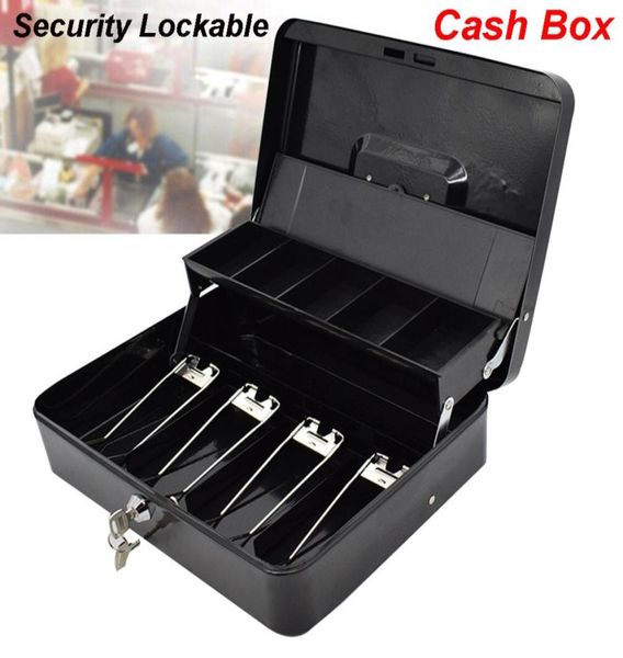 Caisse verrouillable de sécurité Portable, plateau à plusieurs niveaux, tiroir à argent, rangement sécurisé noir 40FP14 C01164565993