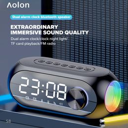 Sers portables Aolon Bluetooth Ser avec double réveil affichage de la température sans fil HiFi haute qualité Super Volume 230908