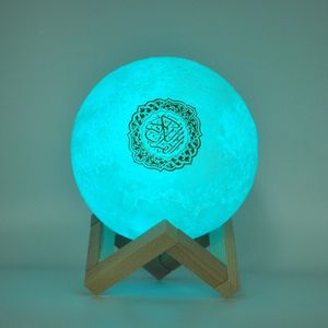 Sers Portable Bluetooth sans fil musulman veilleuse coran sers 3D lune avec contrôle APP Speaekr coran lampe tactile 230908