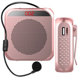 Draagbare Sers Mini-stemversterker 5W 2400mAh Multifunctionele persoonlijke Ser met microfoondisplay voor spraakvergadering 4x3x1 230908