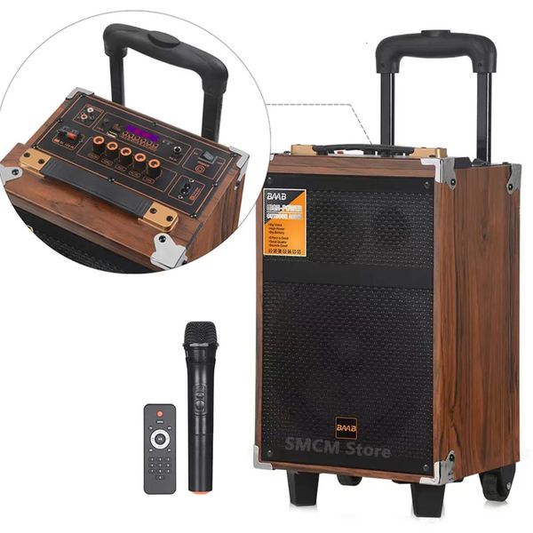 Portable Sers Power 9000W en bois 12 pouces colonne haute extérieure Bluetooth Ser Karaoke Party Subwoofer avec microphone FM USB Audio 230908