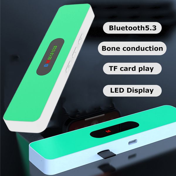 Sers portables sous l'oreiller Conduction osseuse Ser Mini Bluetooth 53 Boîte à musique d'aide au sommeil avec support d'affichage LED Lecture de carte TF Arrêt programmé 230908