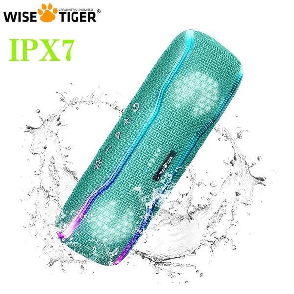 Sers portables WISE TIGER extérieur Ser Bluetooth caisson de basses IPX7 étanche haut-parleur stéréo Surround avec lumières colorées 230908