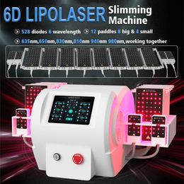 Draagbare vormgeving Lipolaser lichaam contouren cellulitis verwijderen huid draai 6D Lipo laser afslankmachine