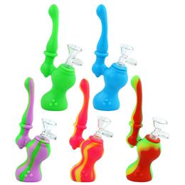 Portable Sherlock Bubbler Silicone Hookahs Fumer Des Pipes À Eau Bongs Pipe À Tabac