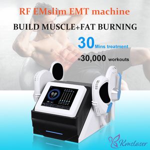 Articles chauds Emslim RF Machine Façonnant EMS Stimulateur musculaire Stimulateur électromagnétique Hiemt Corps et Armes Équipement de beauté 4 Poignées peuvent fonctionner en même temps