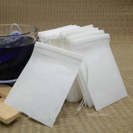 Bolsas de té Heal con cordón único portátil Herramientas Papel de filtro de pulpa de madera desechable Bolsa de filtros de colador de té Oficina en casa 12 * 10 cm T2I52881