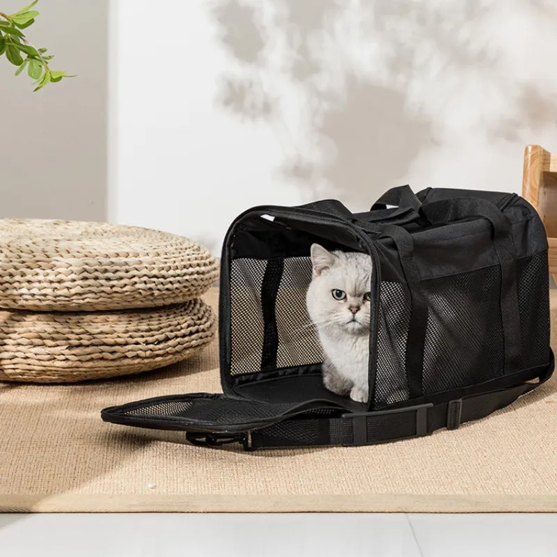 애완 동물 외출과 개 핸드백을위한 휴대용 싱글 숄더백 여행 푸피 새끼 고양이를 운반하는 가방 용품 240226