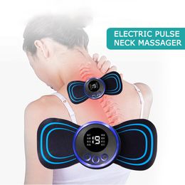 Portable Slim Equipment Drop Électrique Pulse Neck Massager EMS Patch De Massage Cervical Lcd Affichage Cou Dos Muscle Stimulateur Des Dizaines Soulagement De La Douleur 230605