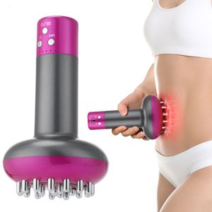 Équipement mince portable Brosse de massage méridien électrique Brûle les graisses du corps complet Gua Sha Drainage lymphatique Anti-cellulite Chauffage Microcourant Lumière Rouge 231220