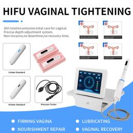 Draagbare slanke apparatuur Hifu gezicht en vaginale huidheffen vagina -aanscherping 2 handgeshifu -machine