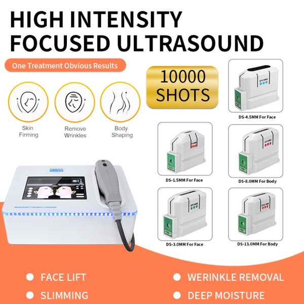 Équipement slim portable Mini Hifu Retrait des rides Face Face à ultrasons focalisés Soins axés sur le corps