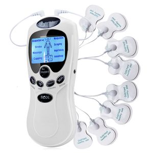 Portable Slim Equipment Pulse Tens Acupuncture Massage électrique du corps 8 modèles Machine de thérapie numérique 4 Pads Stimulateur musculaire électrique Full Body Relax 230621