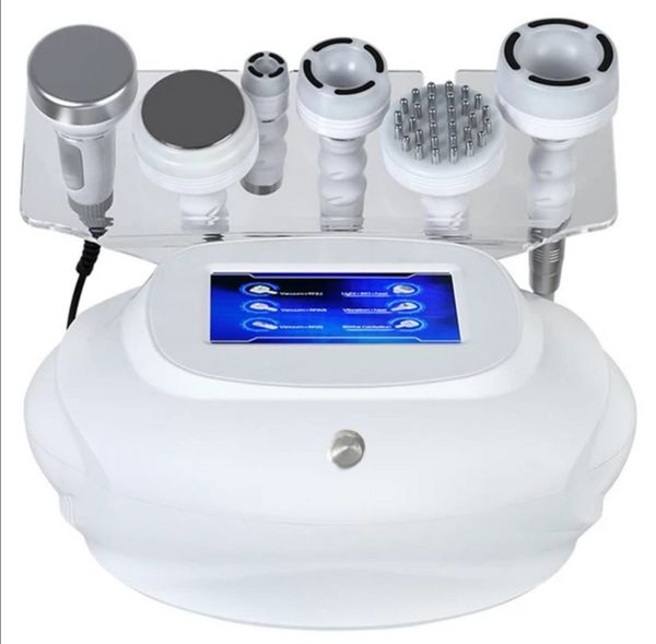 Máquina de adelgazamiento portátil 80K Hz Cavitación ultrasónica multifuncional Vacuum RF BIO Radio Frecuencia Vibración Calor 6 en 1 Peso de la pérdida de cuerpo Equipo de salón de belleza