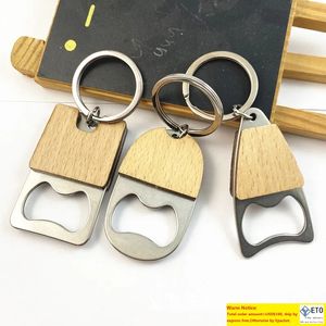 Portable petit ouvre-bouteille avec manche en bois vin bière Soda bouchon en verre ouvre-bouteille porte-clés pour la maison cuisine Bar LX4078