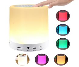 Portable Smart Smart Wireless Bluetooth -luidspreker Player Touch Light Kleurrijke Led Night Light Bevet Table Lamp voor betere slaaps1808321