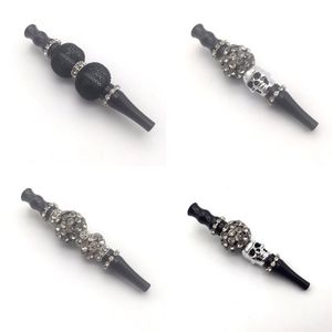 Draagbare Roken Accessoires Pijp Inlay Rhinestone Skull Hookah Shisha Afneembare Metalen Hookahs Tips Wasbare Sigarettenhouder Nieuw 17 ml L2