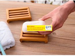 Draagbare zeepgerechten Creative Simple Bamboo Drain Soap Box Badkamer Japanse stijl Handmatige zeep