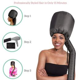 Bonnet de séchage de cheveux doux Portable, Bonnet, fixation de sèche-cheveux, outils de boucles, crème pour cheveux secs gris, Cap2906