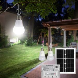 Système de lampe solaire portable, panneau étanche 5.5W, ampoules LED 1W 2W, batterie externe 5000mAh