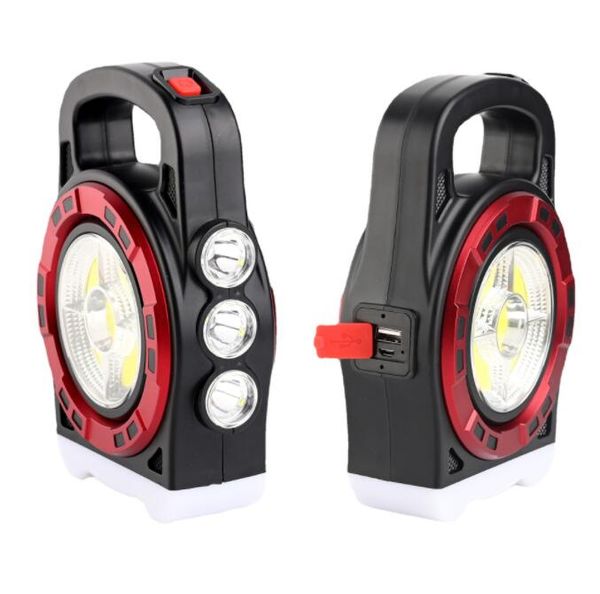 Lanternes solaires portables allume une puissante lampe rechargeable USB extérieure COB mini lanterne Camping randonnée lampes de secours torche