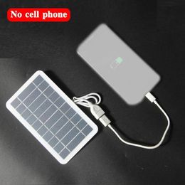 Draagbaar zonnepaneel 5V 2W -plaat met USB Safe Charge Stabilis Battery Charger voor Power Bank Phone Outdoor Camping Home 240430
