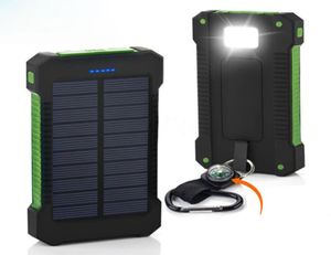 Banco de energía solar portátil 20000 mah Batería externa de respaldo a prueba de agua Powerbank 20000 mah Cargador de batería para teléfono LED Pover Bank For4091265