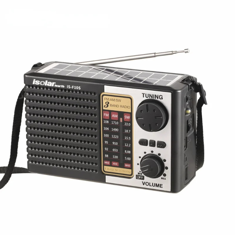 Draagbare zonne-energieradio FM AM SW-radio Volledige band Hoge gevoeligheid Draadloze Bluetooth-luidspreker LED-zaklamp MP3-speler 240102