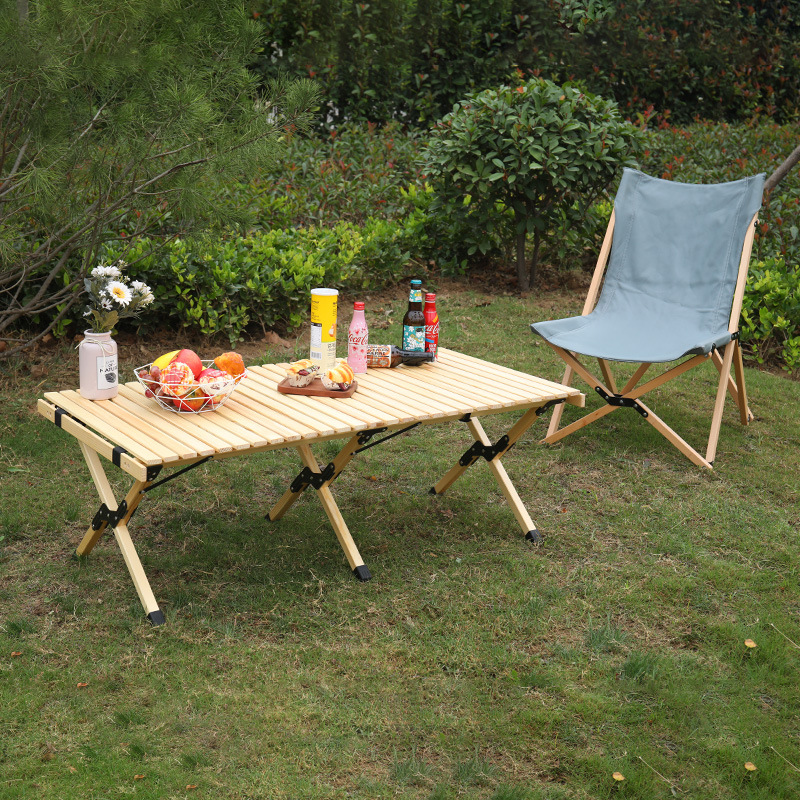 Tragbarer Klapptisch aus massivem Holz, Möbel, quadratischer Allzweck-Picknicktisch für Outdoor/Indoor-Reisen, Camping-Werkzeuge