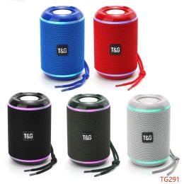 Haut-parleur Portable TG291, haut-parleurs Bluetooth sans fil, basses puissantes pour l'extérieur, HIFI TF, Radio FM avec lumière LED