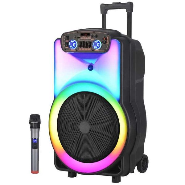 Altavoces portátiles Altavoz Bluetooth inalámbrico grande de 12 pulgadas Columna portátil para exteriores Cantar Fiesta de baile Sistema de sonido de cine en casa con micrófono R230227