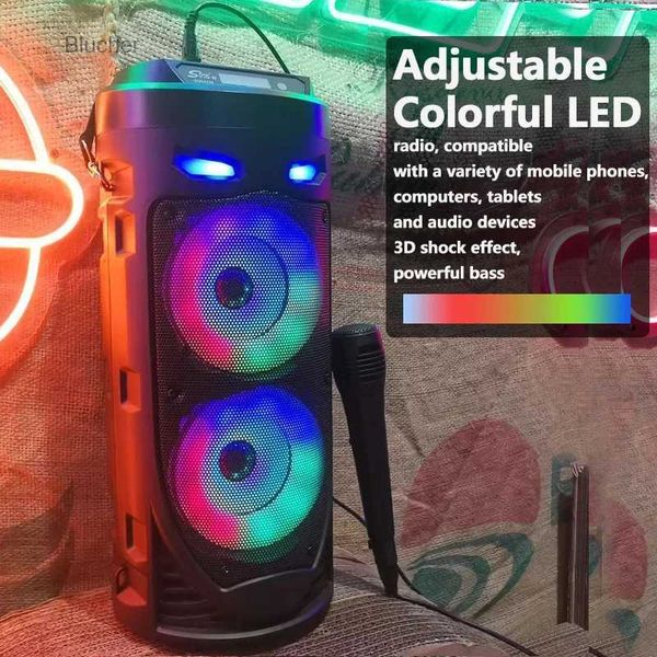 Altavoces portátiles Columna inalámbrica de 30 W, altavoz estéreo portátil de alta potencia con Bluetooth, altavoz de fiesta con micrófono, karaoke en casa USBL2404