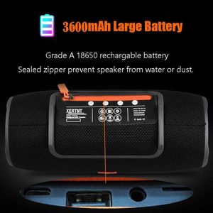 Draagbare luidsprekers 3600 mAh 40W TWS Bluetooth -luidspreker Waterdichte pc -kolom Bass Muziekspeler Subwoofer Boombox Bt Aux TF Caixinha de Som Y2212 L230822