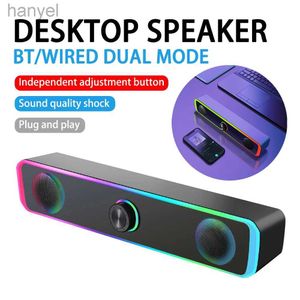 Haut-parleurs portables 3W * 2 haut-parleur Bluetooth 4D haut-parleurs Surround stéréo Mini caisson de basses filaire sans fil barre de son pour ordinateur portable ordinateur USB DC 5V 24318