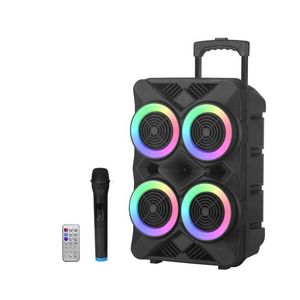 Altavoces portátiles 4 piezas Unidad de 65 pulgadas Altavoces Altavoz Bluetooth grande Columna portátil al aire libre Boom Box con luz LED Fm TF USB Micphone R230227