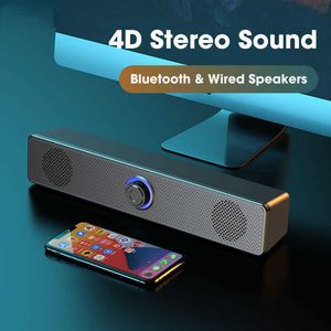 Draagbare luidsprekers 4D Surround Soundbar Bluetooth 5.0 Computerluidsprekers Bedraad Stereo Subwoofer Soundbar voor laptop PC Thuisbioscoop TV Aux-luidspreker T221213