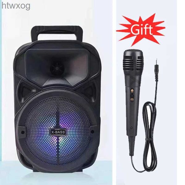 Haut-parleurs portables 6.5 pouces haut volume karaoké extérieur danse carrée Portable Bluetooth haut-parleur lumière colorée Microphone sans fil haut-parleur carte YQ240124