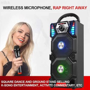 Draagbare luidsprekers 60W Dual Speaker Krachtige Bluetooth -luidspreker Stereo Surround Portable Soundbar Karaoke Music Center Sound Box USB Aux TF FM Radio
